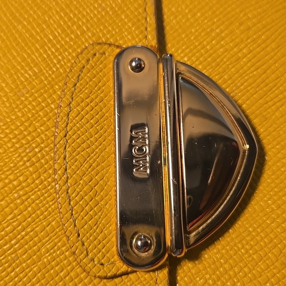 MCM Yellow Leather Wallet with Gold Accent - Picture 3 of 16